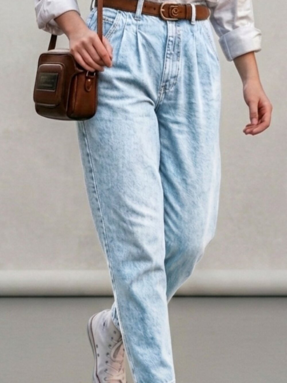 PIERRE CARDIN 80s Mom Jeans Pleated Front High Waist Women's 29x26 13 Rise